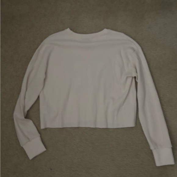 Edikted Cream Long Sleeve Top with Navy Graphic - Picture 2 of 2